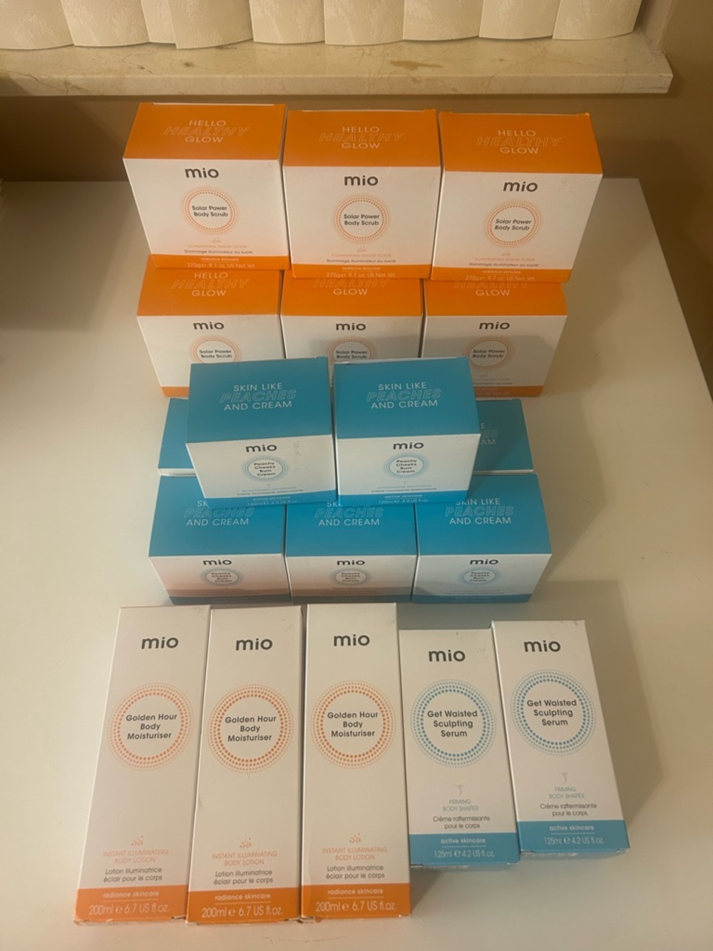 Mio 22pcs Bundle, Body Scrub, Bum Bum Cream & Moisturisers, New In Box
